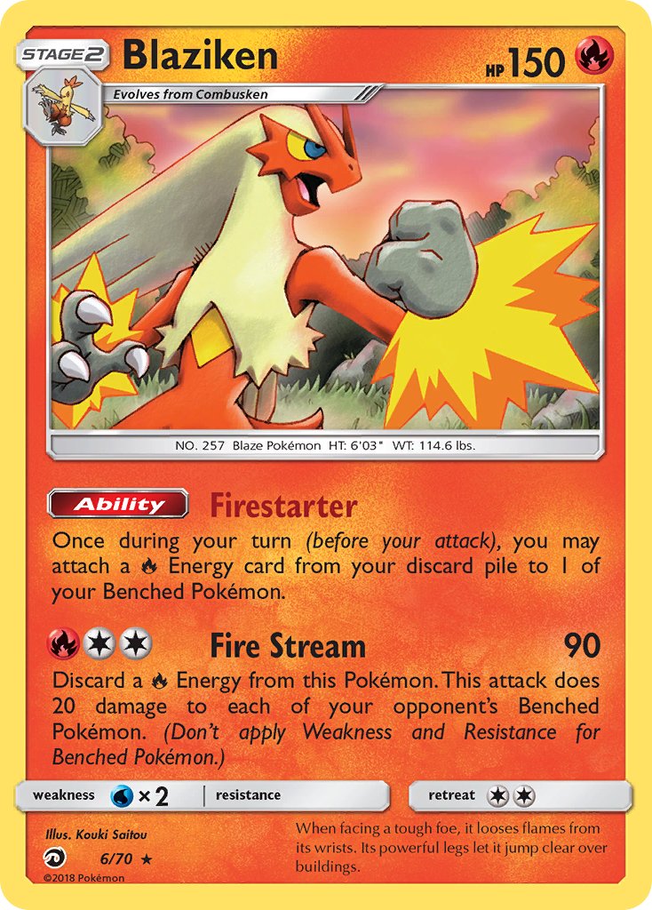 Blaziken (6/70) (Theme Deck Exclusive) [Sun & Moon: Dragon Majesty] | Black Swamp Games