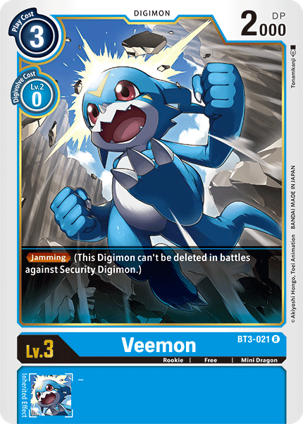 Veemon [BT3-021] [Release Special Booster Ver.1.5] | Black Swamp Games