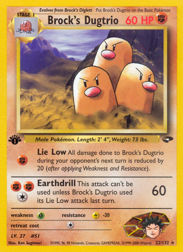 Brock's Dugtrio (22/132) [Gym Challenge 1st Edition] | Black Swamp Games