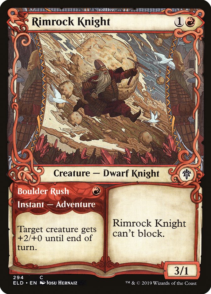 Rimrock Knight // Boulder Rush (Showcase) [Throne of Eldraine] | Black Swamp Games