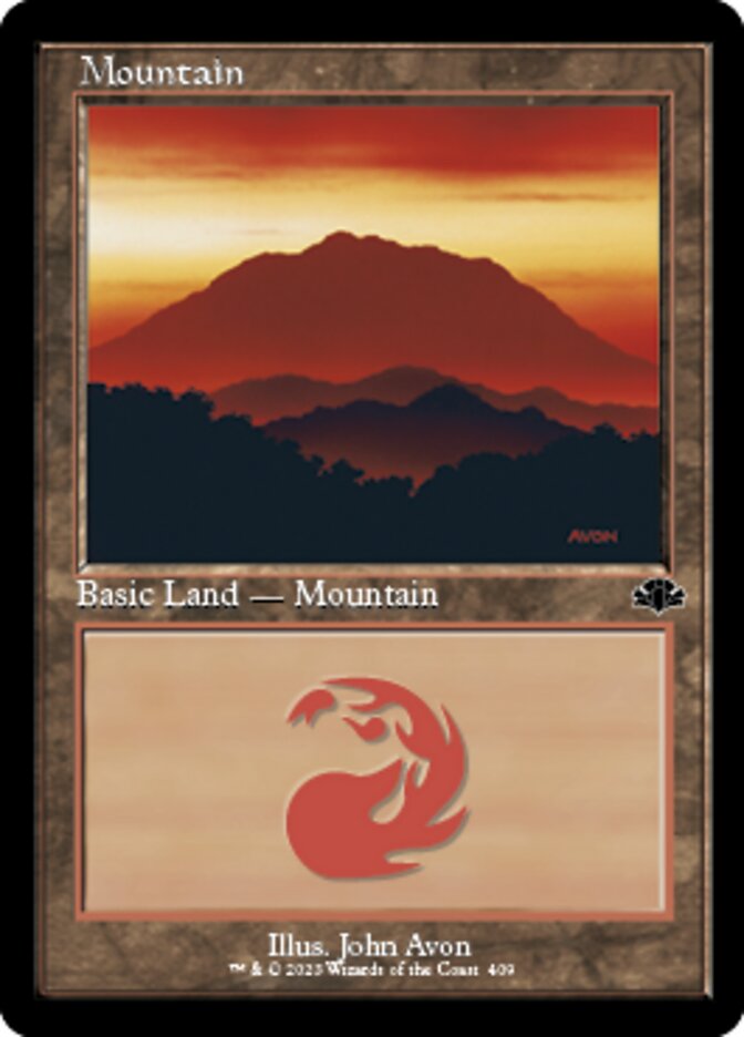 Mountain (409) (Retro) [Dominaria Remastered] | Black Swamp Games