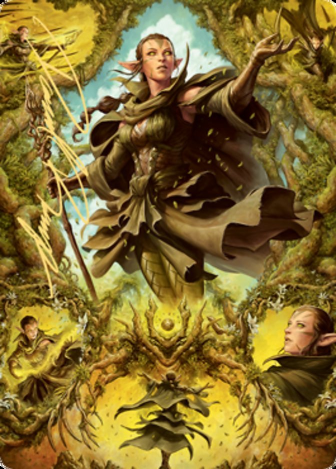 Nissa of Shadowed Boughs 2 Art Card (Gold-Stamped Signature) [Zendikar Rising Art Series] | Black Swamp Games