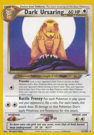 Dark Ursaring (21/105) [Neo Destiny Unlimited] | Black Swamp Games