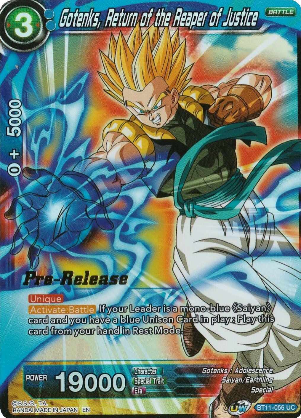 Gotenks, Return of the Reaper of Justice (BT11-056) [Vermilion Bloodline Prerelease Promos] | Black Swamp Games