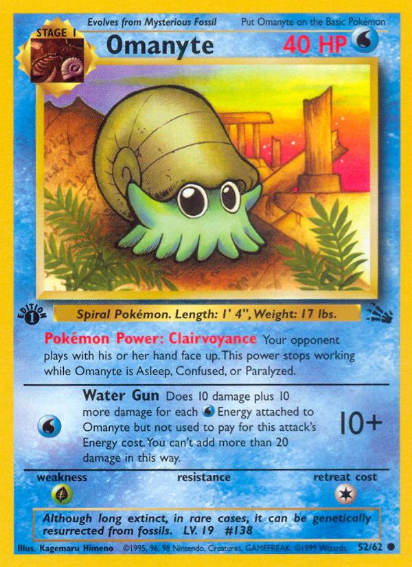 Omanyte (52/62) [Fossil 1st Edition] | Black Swamp Games