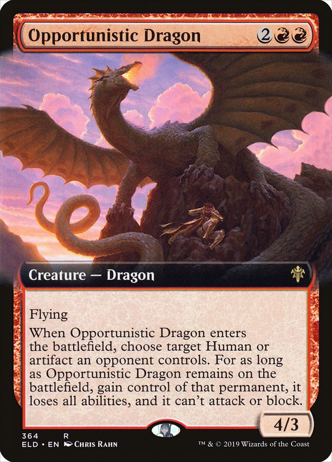 Opportunistic Dragon (Extended Art) [Throne of Eldraine] | Black Swamp Games