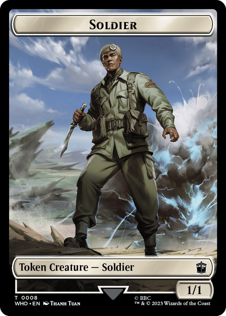 Soldier // Food (0025) Double-Sided Token [Doctor Who Tokens] | Black Swamp Games
