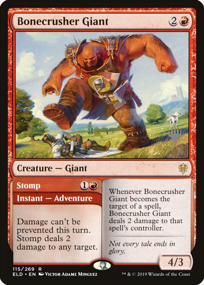 Bonecrusher Giant // Stomp (Promo Pack) [Throne of Eldraine Promos] | Black Swamp Games