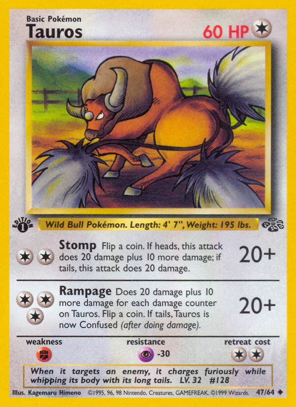 Tauros (47/64) [Jungle 1st Edition] | Black Swamp Games