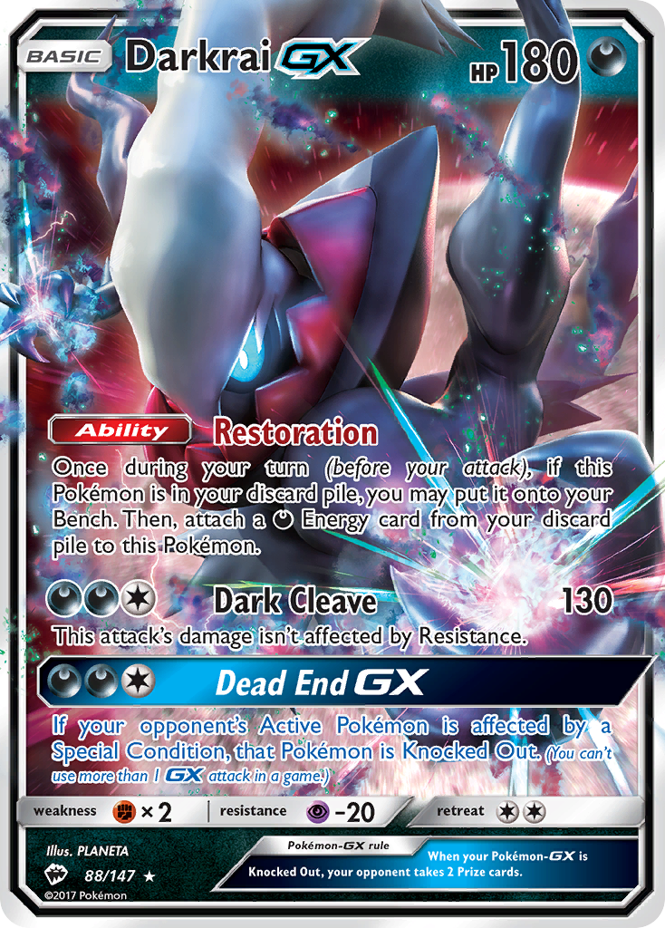 Darkrai GX (88/147) [Sun & Moon: Burning Shadows] | Black Swamp Games