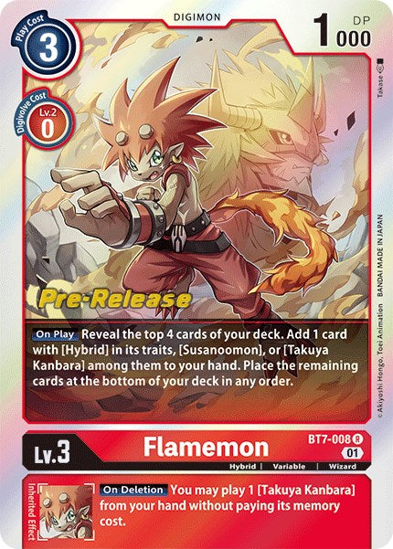 Flamemon [BT7-008] [Next Adventure Pre-Release Cards] | Black Swamp Games