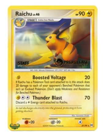 Raichu (27/99) (Staff Prerelease Promo) [Nintendo: Black Star Promos] | Black Swamp Games