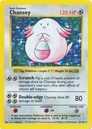 Chansey (3/102) [Base Set Shadowless Unlimited] | Black Swamp Games