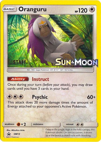 Oranguru (SM13) (Staff Prerelease Promo) [Sun & Moon: Black Star Promos] | Black Swamp Games