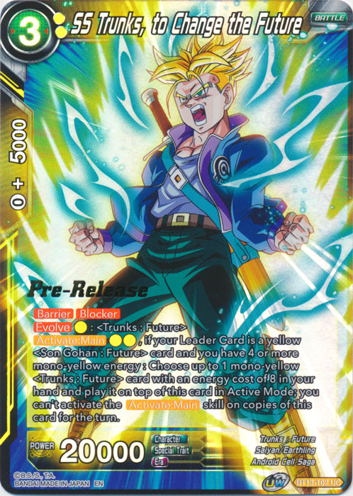 SS Trunks, to Change the Future (BT13-102) [Supreme Rivalry Prerelease Promos] | Black Swamp Games