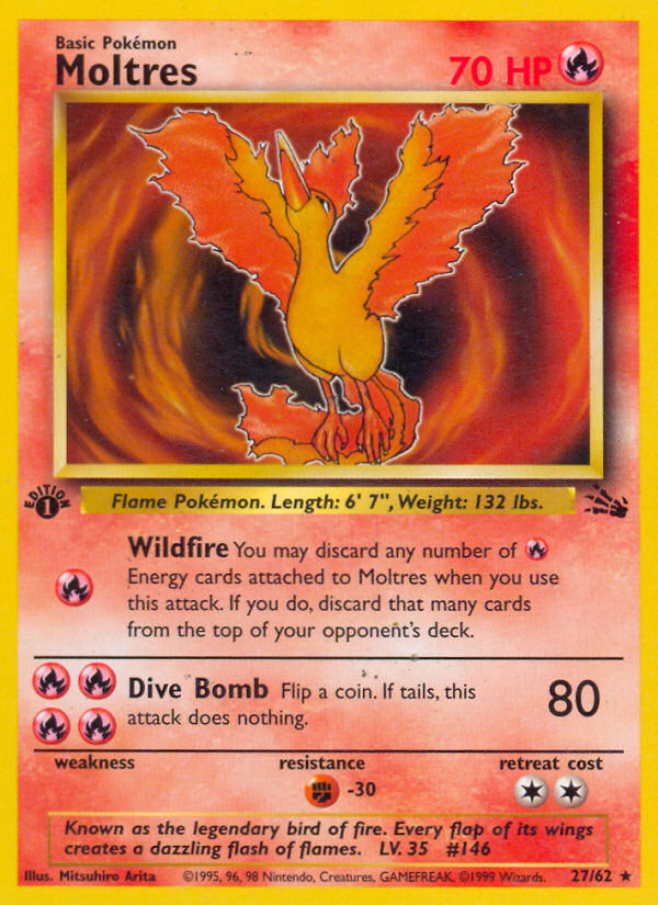 Moltres (27/62) [Fossil 1st Edition] | Black Swamp Games