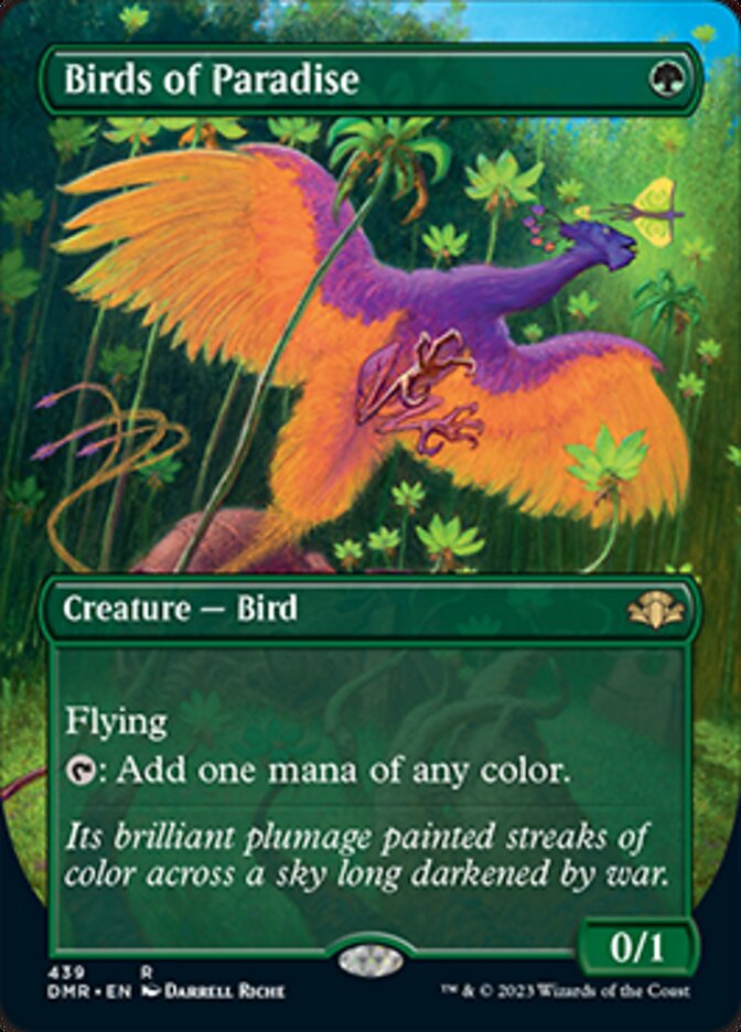 Birds of Paradise (Borderless Alternate Art) [Dominaria Remastered] | Black Swamp Games