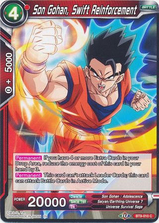 Son Gohan, Swift Reinforcement [BT9-010] | Black Swamp Games