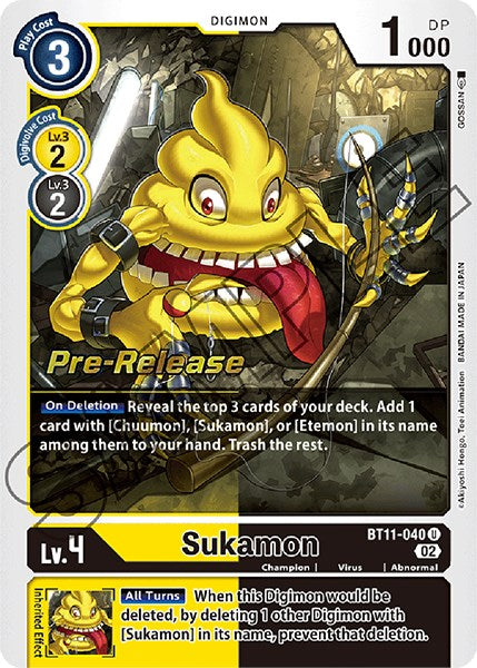 Sukamon [BT11-040] [Dimensional Phase Pre-Release Promos] | Black Swamp Games