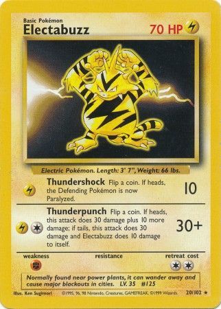 Electabuzz (20/102) [Base Set Unlimited] | Black Swamp Games