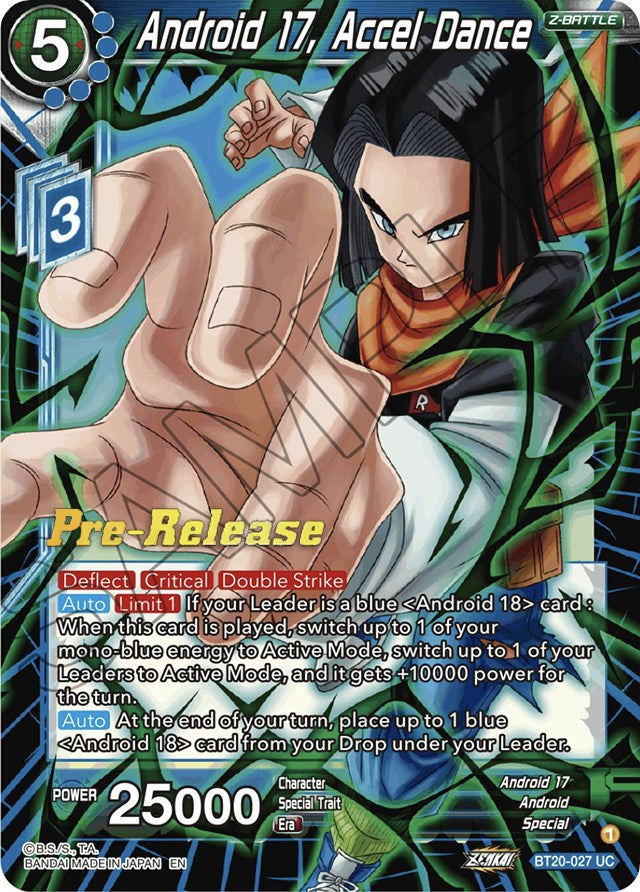Android 17, Accel Dance (BT20-027) [Power Absorbed Prerelease Promos] | Black Swamp Games