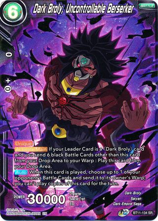 Dark Broly, Uncontrollable Berserker [BT11-134] | Black Swamp Games