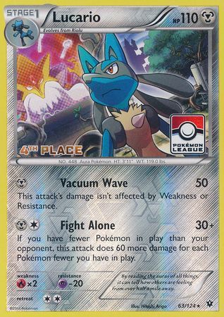 Lucario (63/124) (League Promo 4th Place) [XY: Fates Collide] | Black Swamp Games