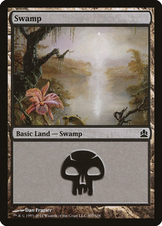 Swamp (307) [Commander 2011] | Black Swamp Games