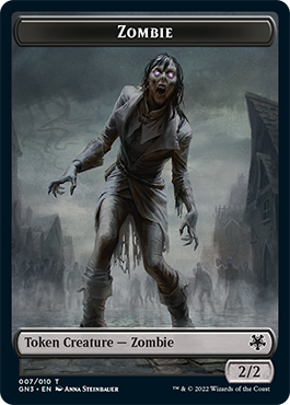 Zombie // Treasure Double-Sided Token [Game Night: Free-for-All Tokens] | Black Swamp Games