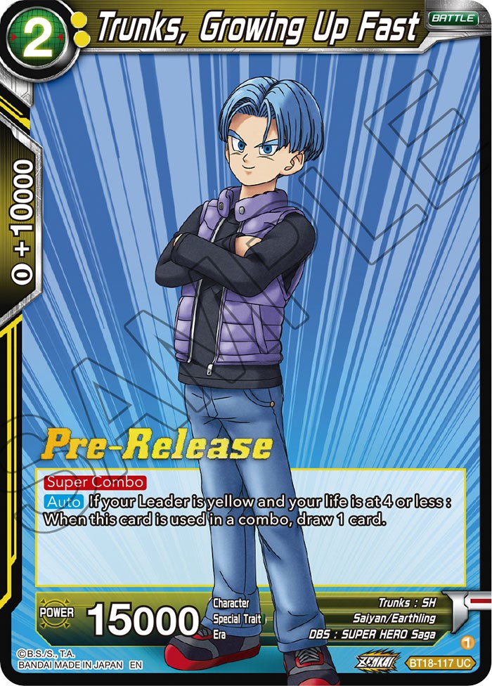 Trunks, Growing Up Fast (BT18-117) [Dawn of the Z-Legends Prerelease Promos] | Black Swamp Games