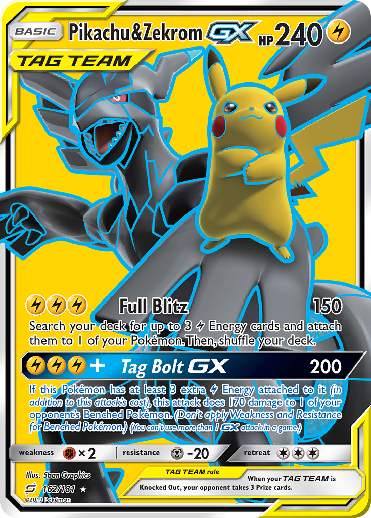 Pikachu & Zekrom GX (162/181) [Sun & Moon: Team Up] | Black Swamp Games