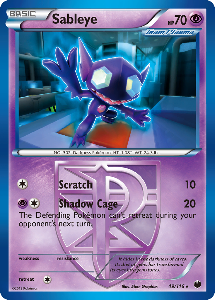 Sableye (49/116) [Black & White: Plasma Freeze] | Black Swamp Games