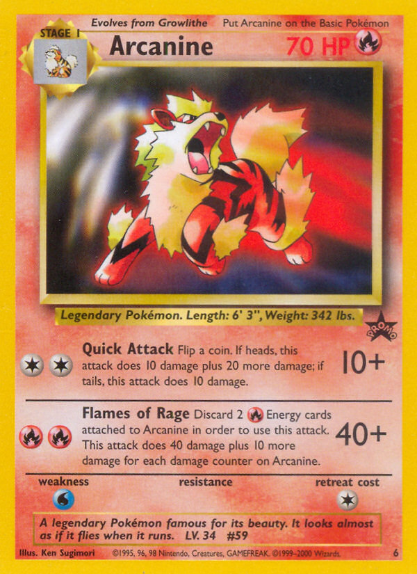 Arcanine (6) [Wizards of the Coast: Black Star Promos] | Black Swamp Games
