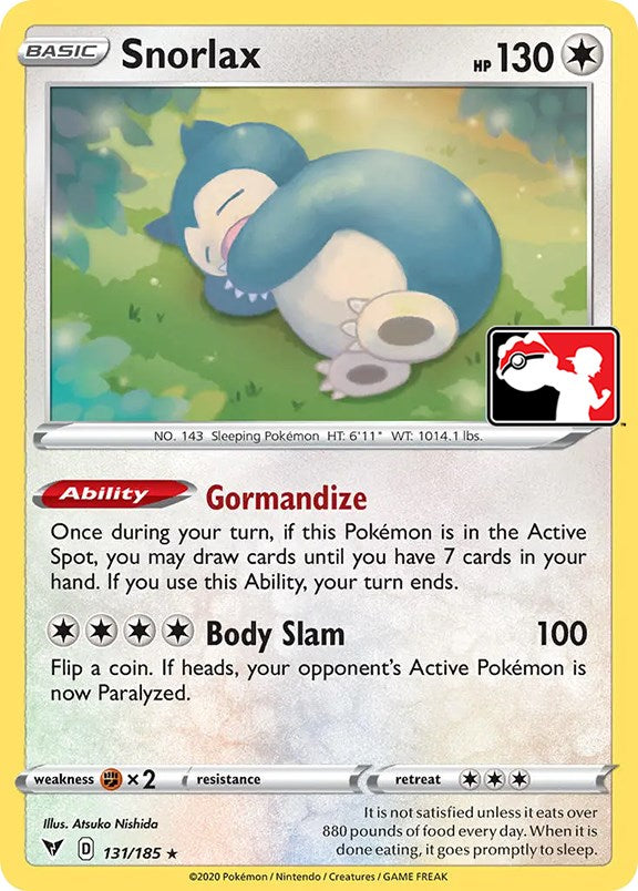 Snorlax (131/185) [Prize Pack Series One] | Black Swamp Games