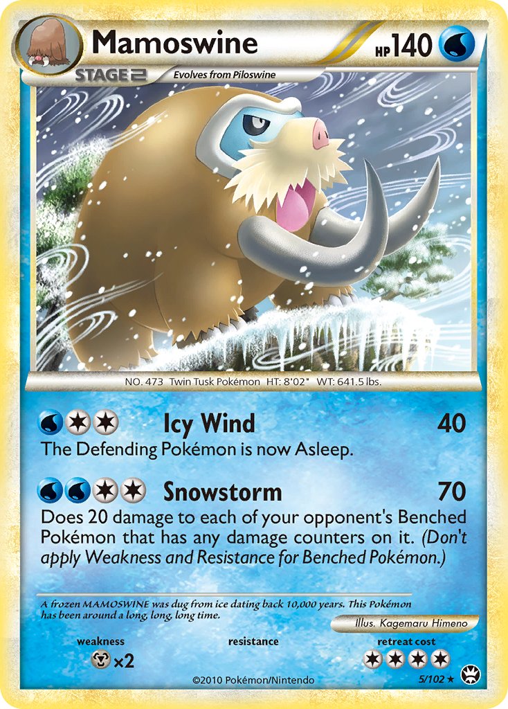 Mamoswine (5/102) (Cracked Ice Holo) (Theme Deck Exclusive) [HeartGold & SoulSilver: Triumphant] | Black Swamp Games