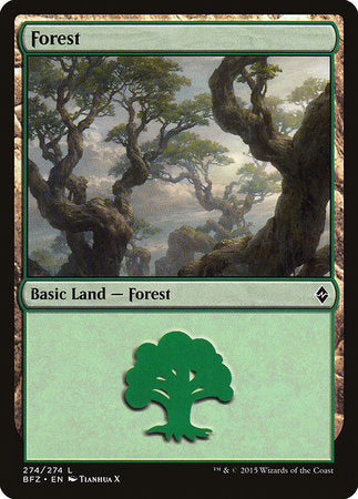 Forest (274) [Battle for Zendikar] | Black Swamp Games