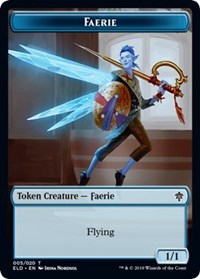 Faerie // Food (16) Double-sided Token [Throne of Eldraine Tokens] | Black Swamp Games