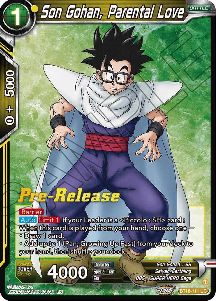 Son Gohan, Parental Love (BT18-111) [Dawn of the Z-Legends Prerelease Promos] | Black Swamp Games