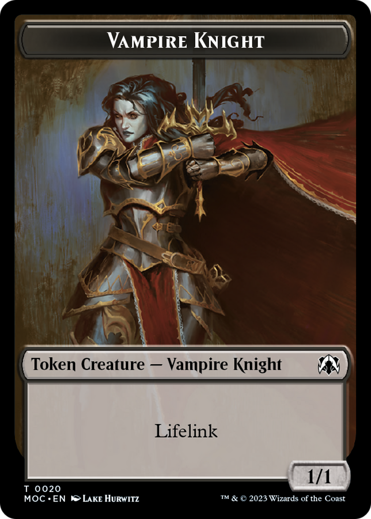 Vampire Knight // Soldier Double-Sided Token [March of the Machine Commander Tokens] | Black Swamp Games