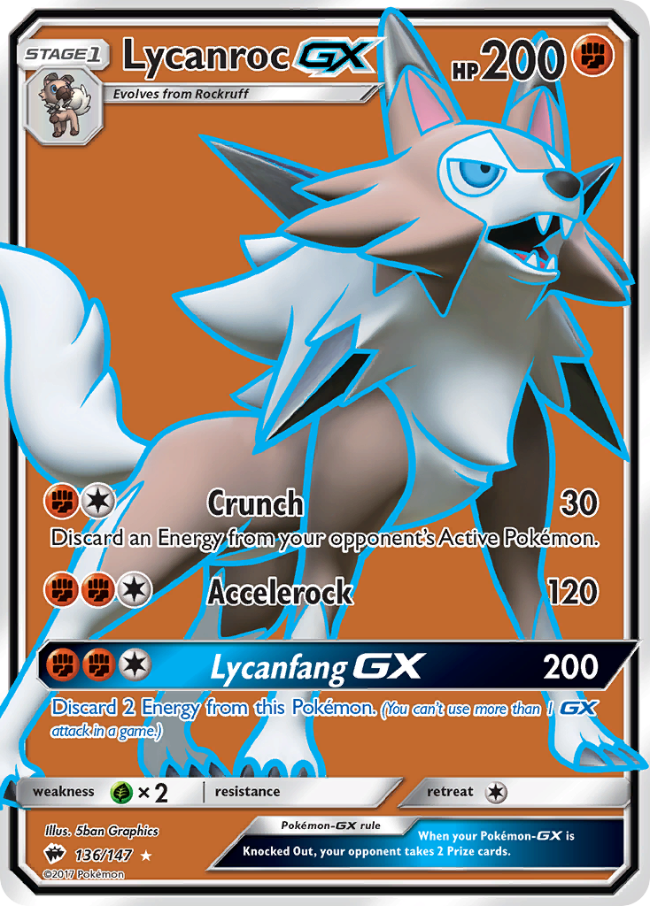 Lycanroc GX (136/147) [Sun & Moon: Burning Shadows] | Black Swamp Games