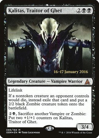Kalitas, Traitor of Ghet [Oath of the Gatewatch Promos] | Black Swamp Games