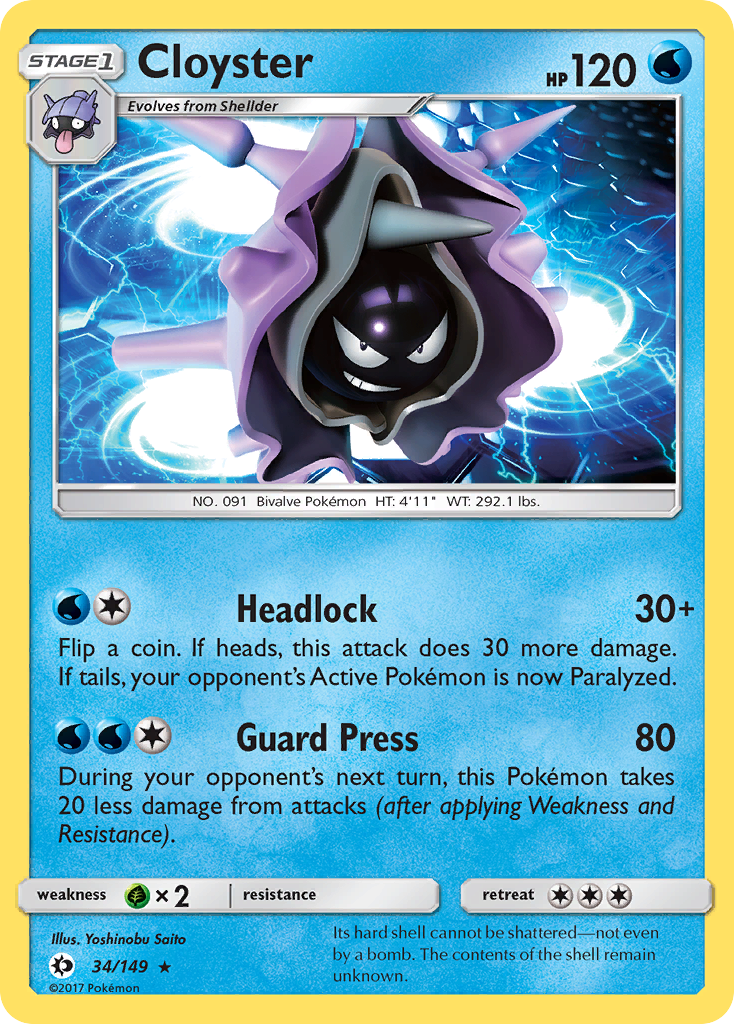 Cloyster (34/149) [Sun & Moon: Base Set] | Black Swamp Games