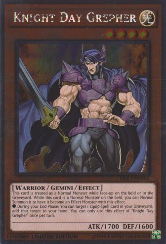 Knight Day Grepher [NKRT-EN015] Platinum Rare | Black Swamp Games