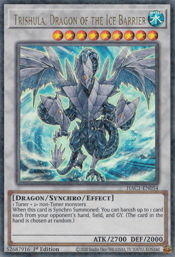 Trishula, Dragon of the Ice Barrier (Duel Terminal) [HAC1-EN054] Parallel Rare | Black Swamp Games