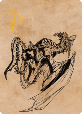 Ancient Silver Dragon Art Card (47) (Gold-Stamped Signature) [Commander Legends: Battle for Baldur's Gate Art Series] | Black Swamp Games