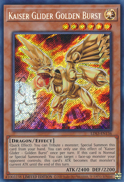 Kaiser Glider Golden Burst [LDS3-EN136] Secret Rare | Black Swamp Games