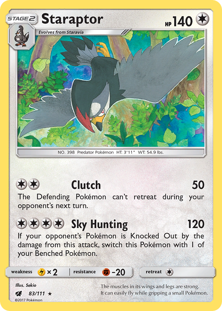 Staraptor (83/111) [Sun & Moon: Crimson Invasion] | Black Swamp Games