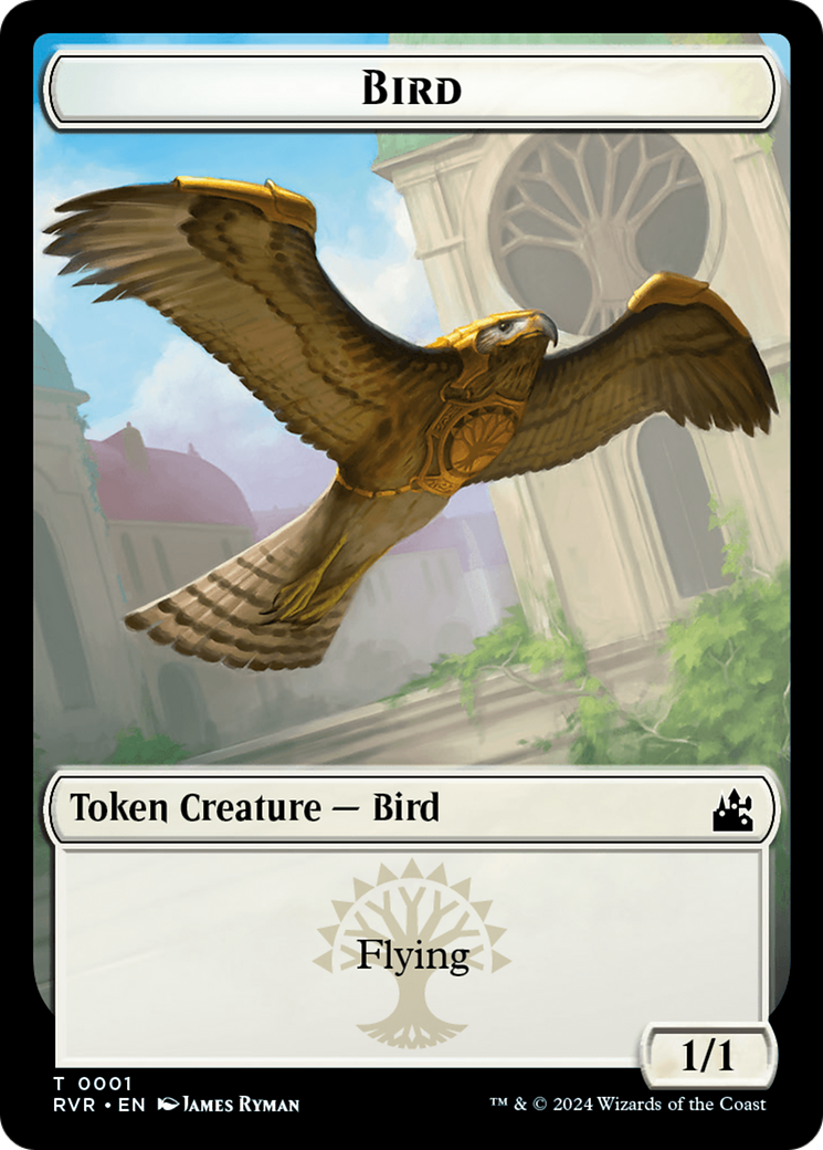 Bird // Angel (0002) Double-Sided Token [Ravnica Remastered Tokens] | Black Swamp Games