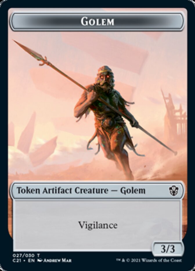 Golem (027) // Thopter Token [Commander 2021 Tokens] | Black Swamp Games