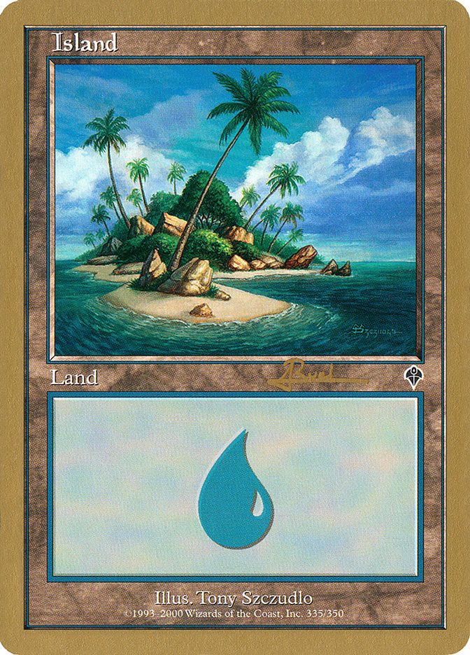 Island (ar335a) (Antoine Ruel) [World Championship Decks 2001] | Black Swamp Games